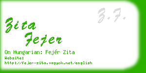 zita fejer business card